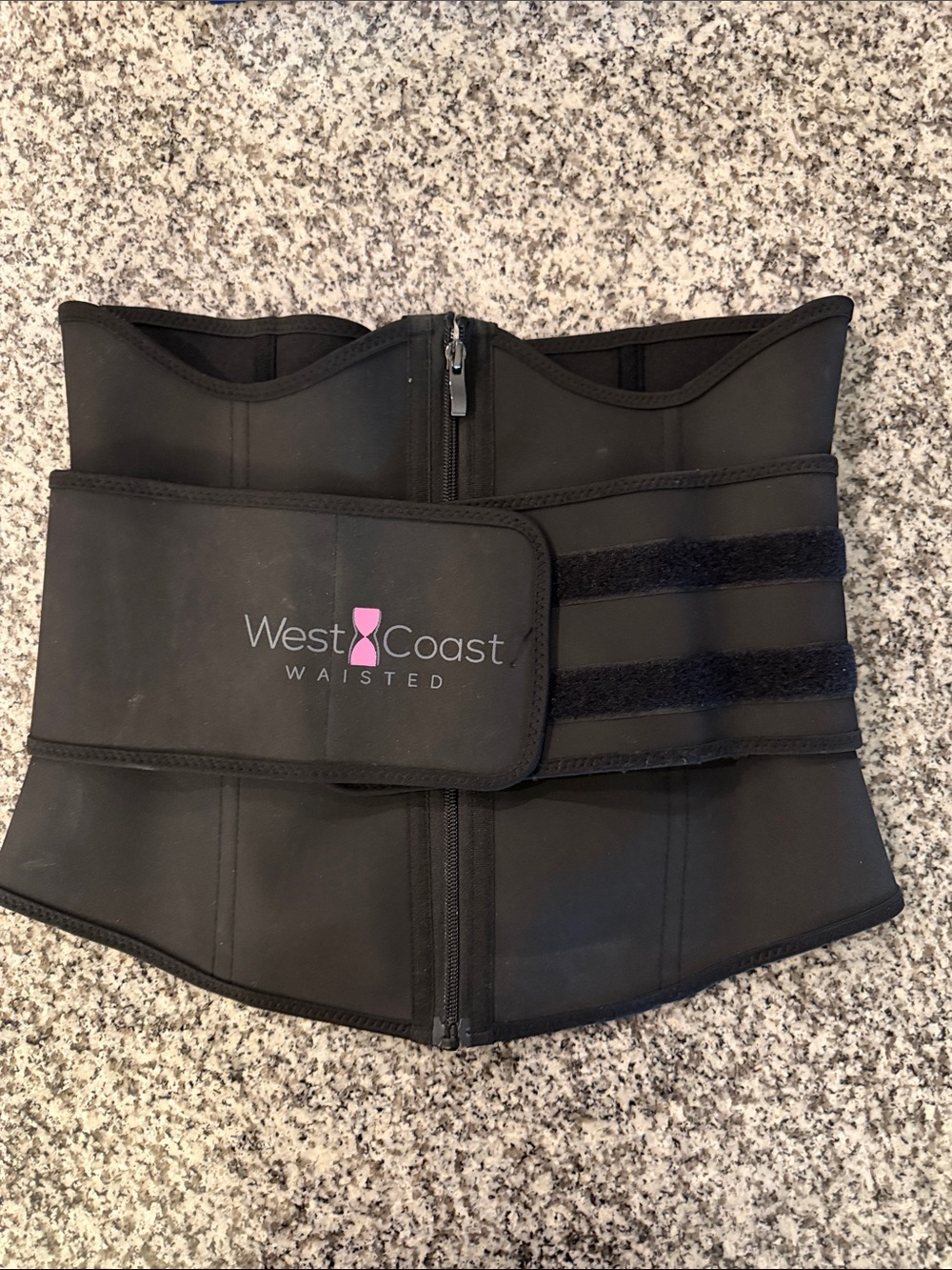 West Coast Waisted Black Waist Trainer with Adjustable Velcro Belt size XL